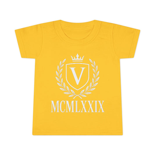 Classic Toddler T-Shirt with Vintage Crest Design, Baby Shower Gift, Kids Clothing, Birthday Outfit, Newborn Apparel, Kids Fashion
