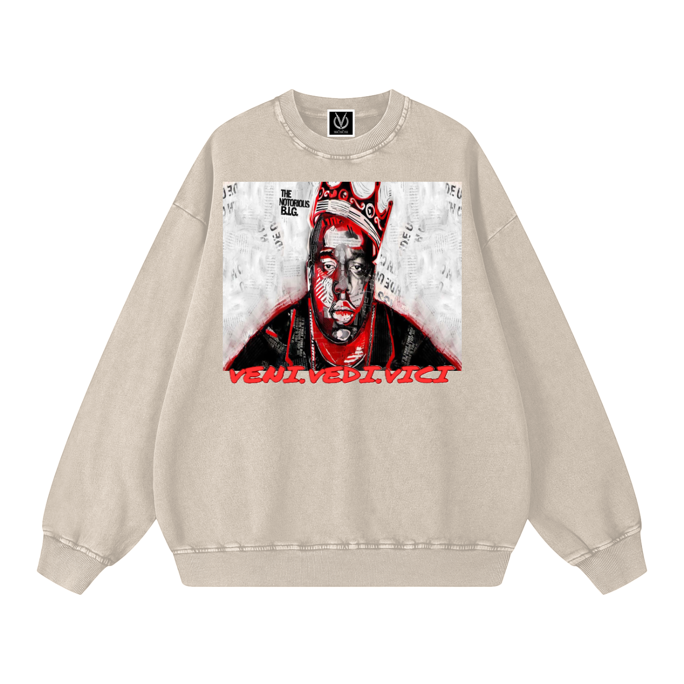 Veni Vidi Vici Acid Wash Oversize Sweatshirt - 360 GSM