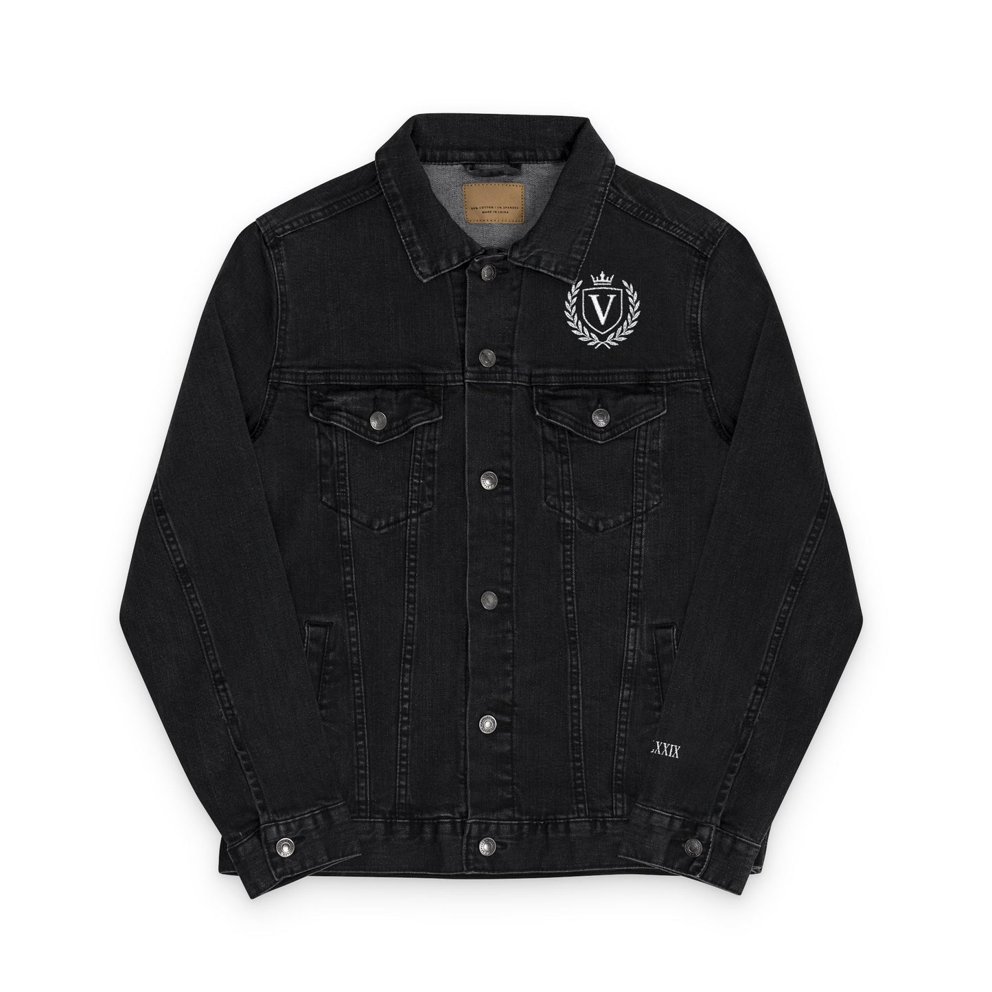 Veni Vidi Vici Embroidered  Denim Jacket,