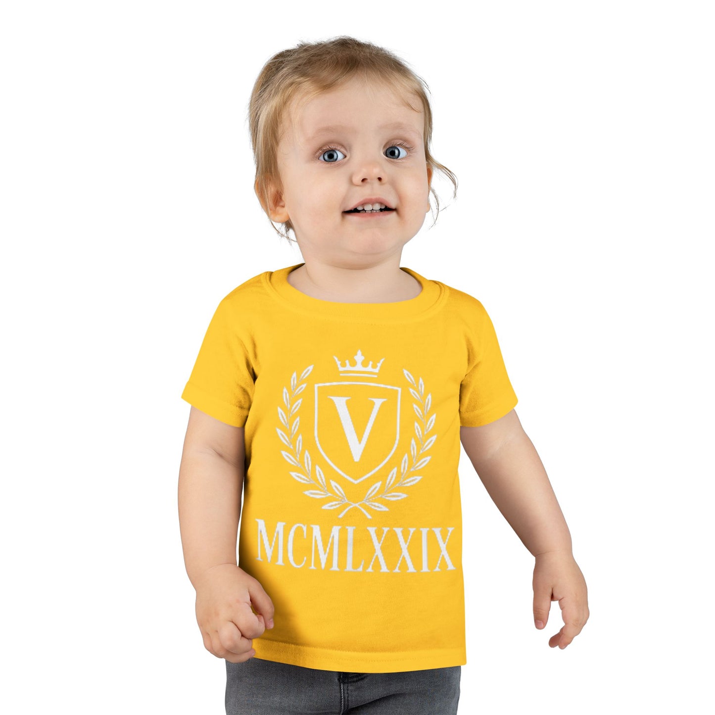 Classic Toddler T-Shirt with Vintage Crest Design, Baby Shower Gift, Kids Clothing, Birthday Outfit, Newborn Apparel, Kids Fashion