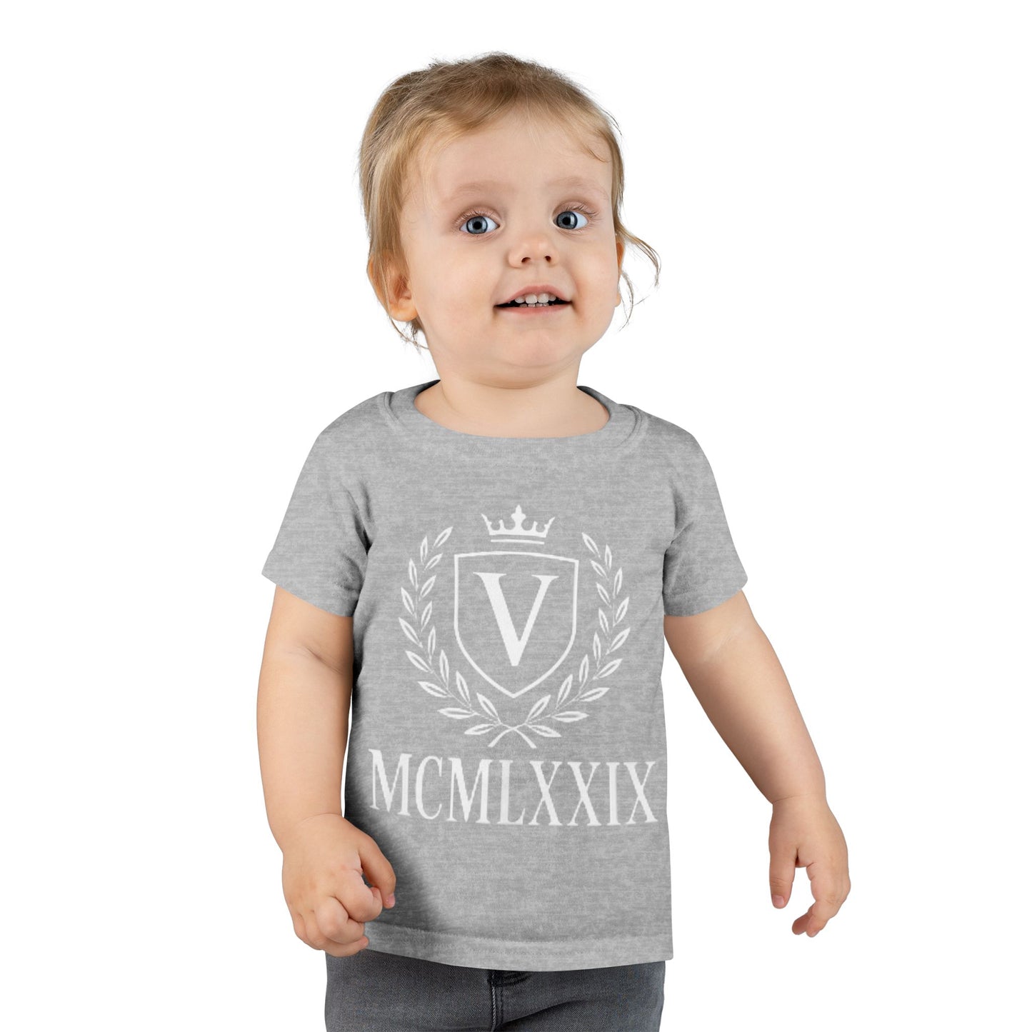 Classic Toddler T-Shirt with Vintage Crest Design, Baby Shower Gift, Kids Clothing, Birthday Outfit, Newborn Apparel, Kids Fashion