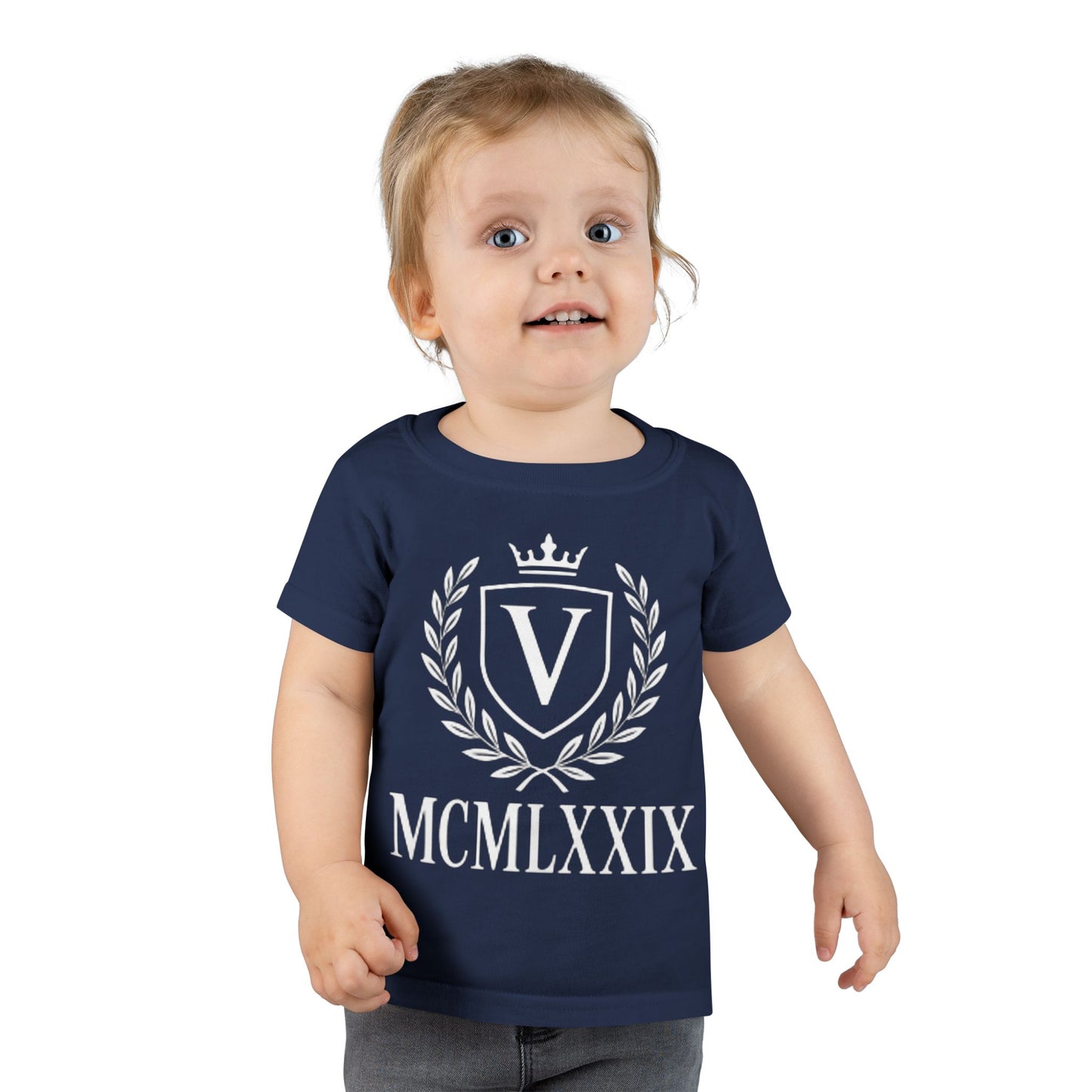 Classic Toddler T-Shirt with Vintage Crest Design, Baby Shower Gift, Kids Clothing, Birthday Outfit, Newborn Apparel, Kids Fashion