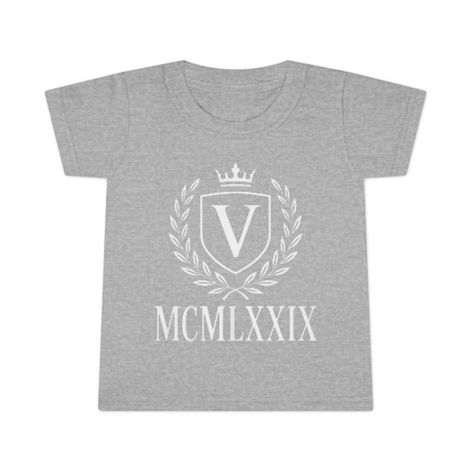 Classic Toddler T-Shirt with Vintage Crest Design, Baby Shower Gift, Kids Clothing, Birthday Outfit, Newborn Apparel, Kids Fashion