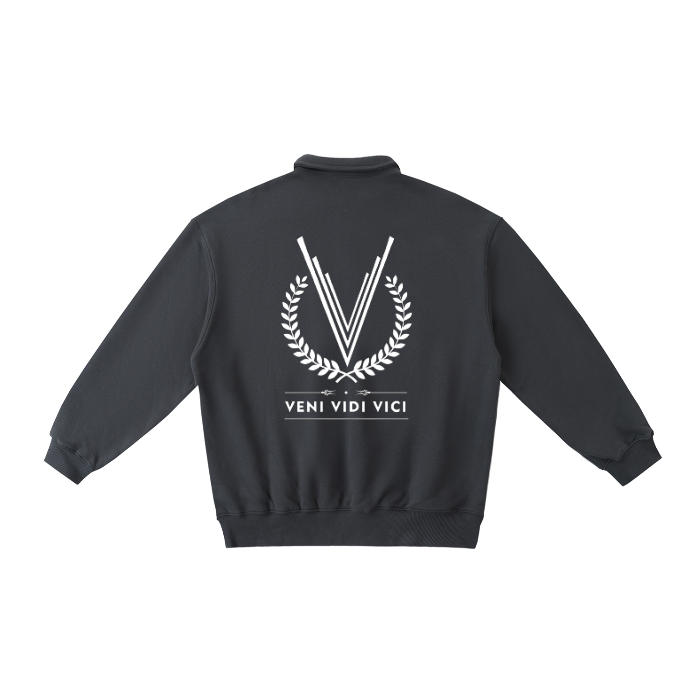 Crest Polo-Collar Sweatshirt