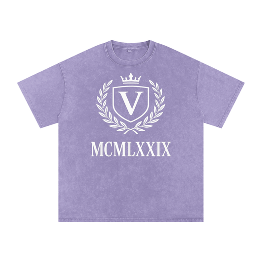 Veni Vidi Vici Snow Washed Oversized Cotton T-Shirt