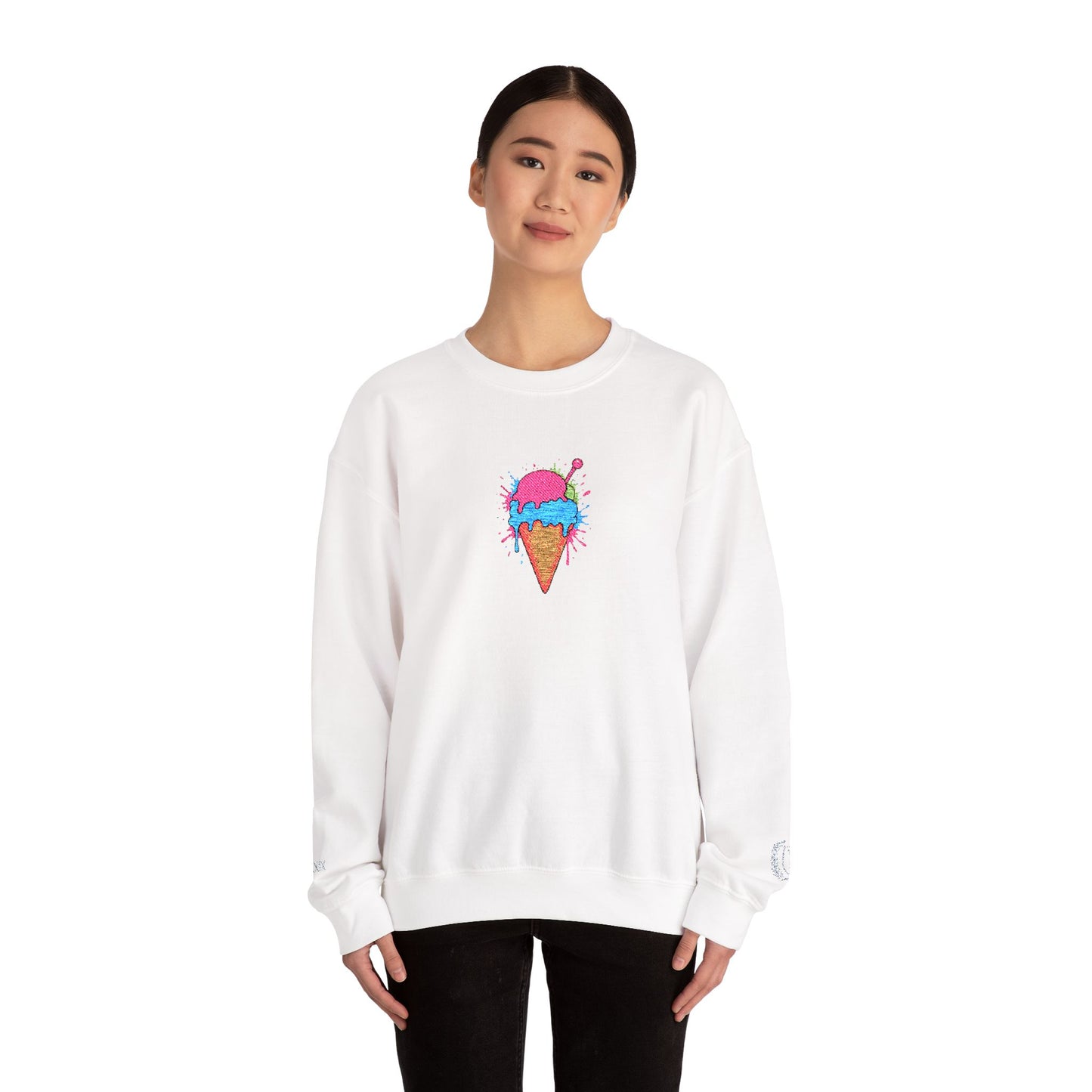 Ice Cream Love Unisex Sweatshirt - Fun, Cozy Apparel for Ice Cream Fans, Gift for Birthdays, Summer, Foodie Lovers, Casual Wear