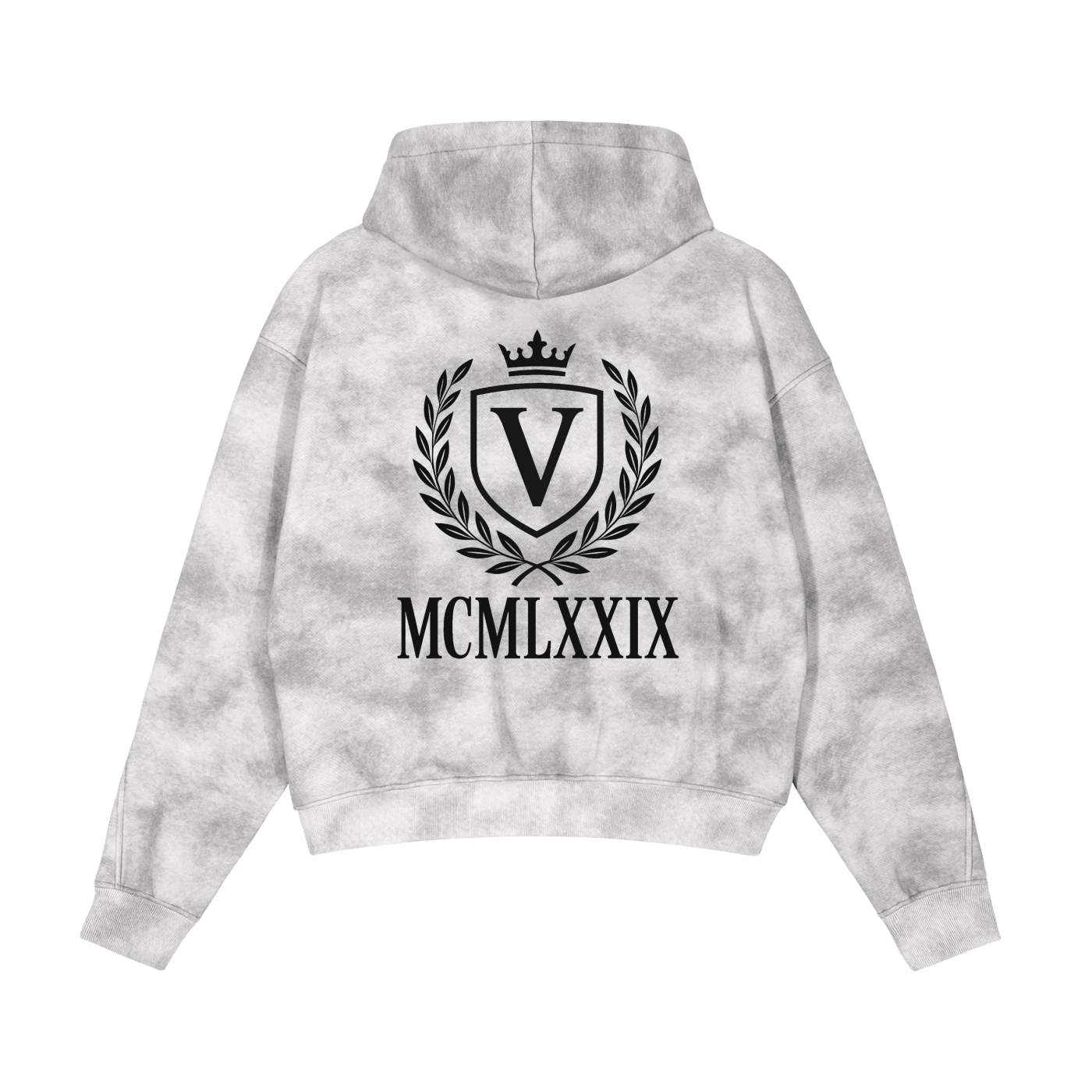 Veni Vidi Vici Dirty Washed Boxy Zip-up Fleece Hoodie