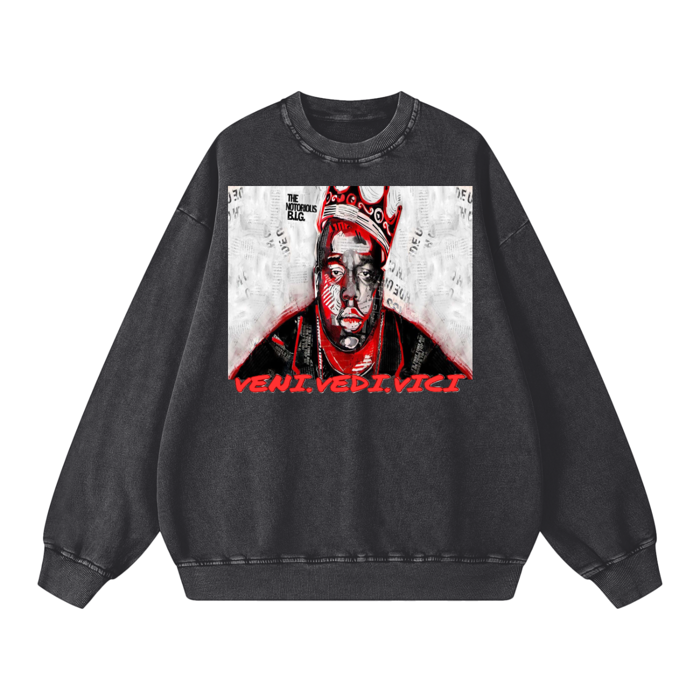 Veni Vidi Vici Acid Wash Oversize Sweatshirt - 360 GSM