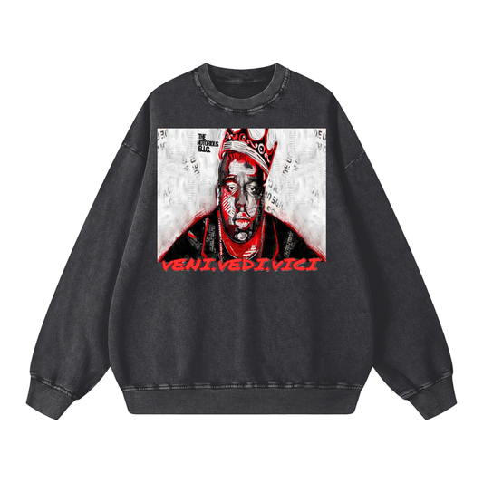 Veni Vidi Vici Acid Wash Oversize Sweatshirt - 360 GSM