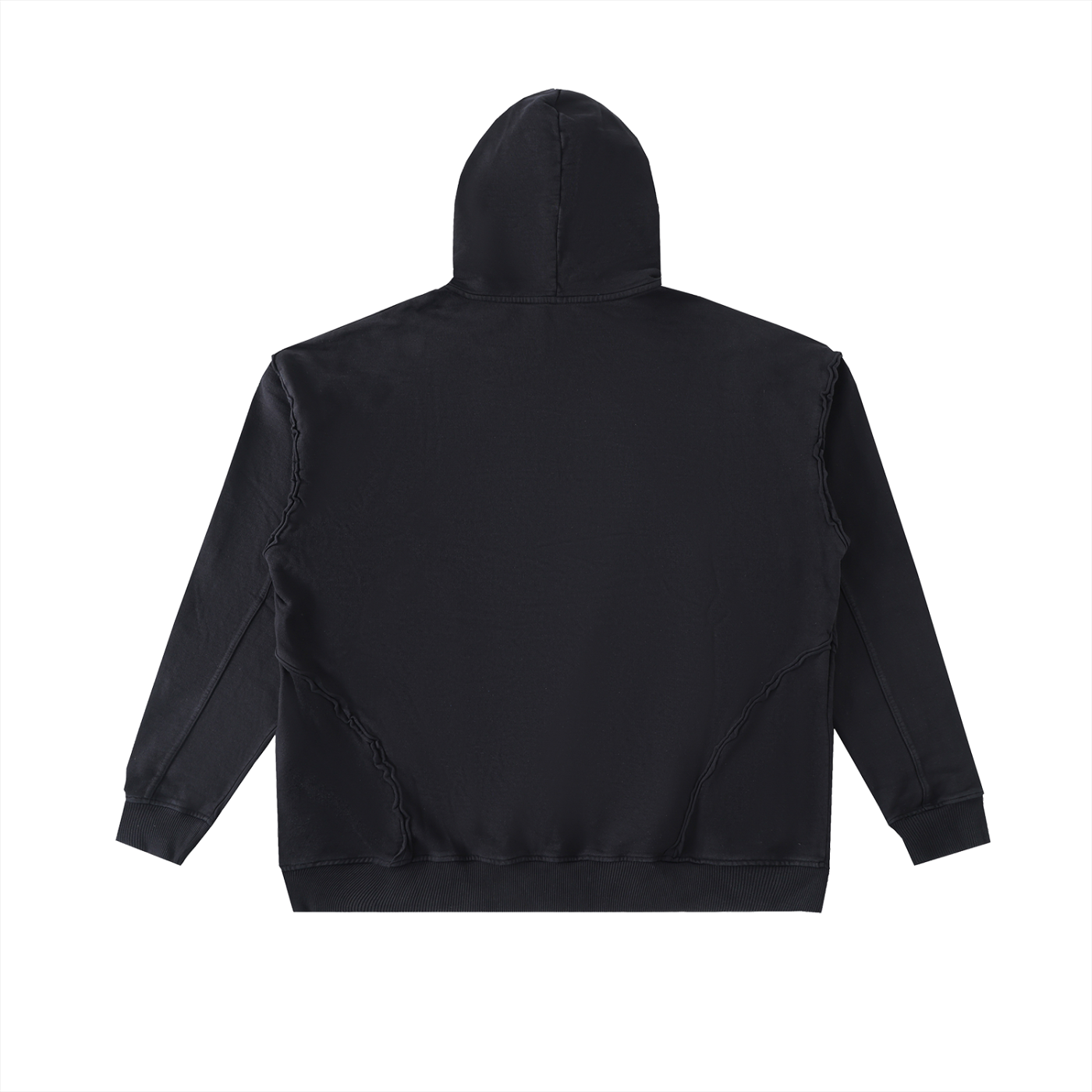 Veni Vidi Vici Raw-Seam Enzyme Washed Hooded Sweatshirt