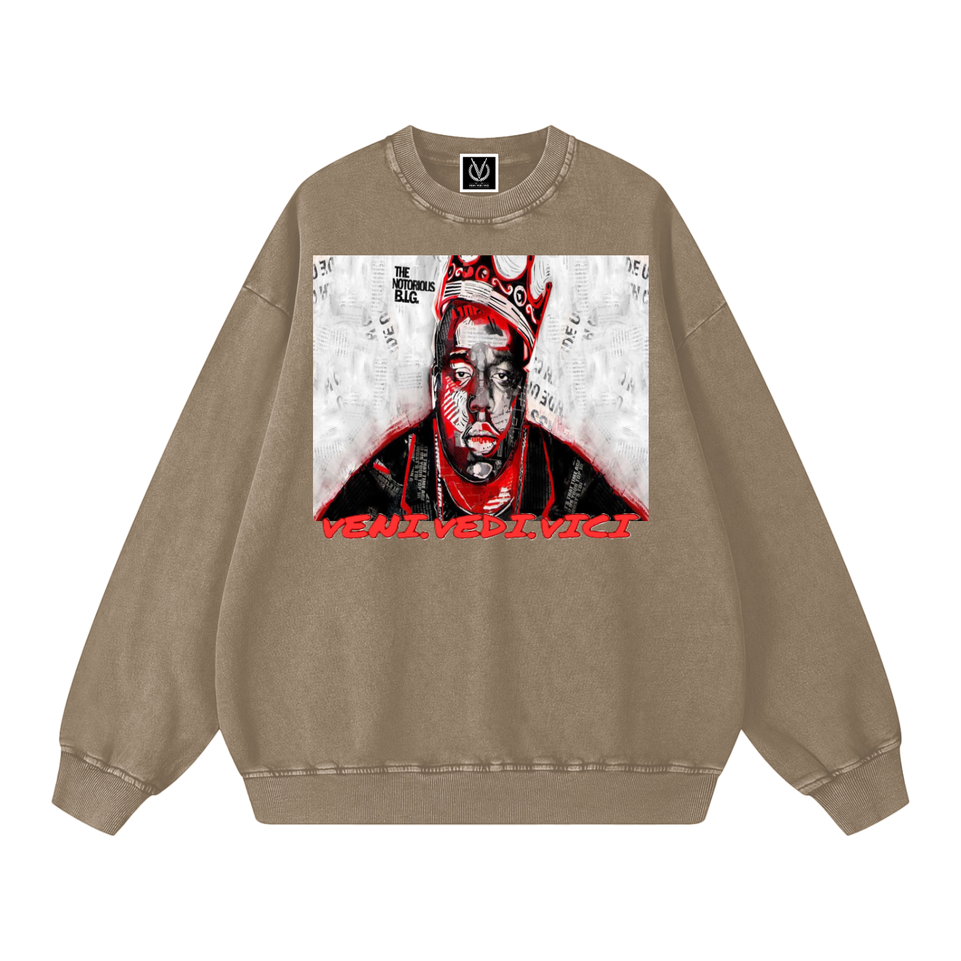 Veni Vidi Vici Acid Wash Oversize Sweatshirt - 360 GSM