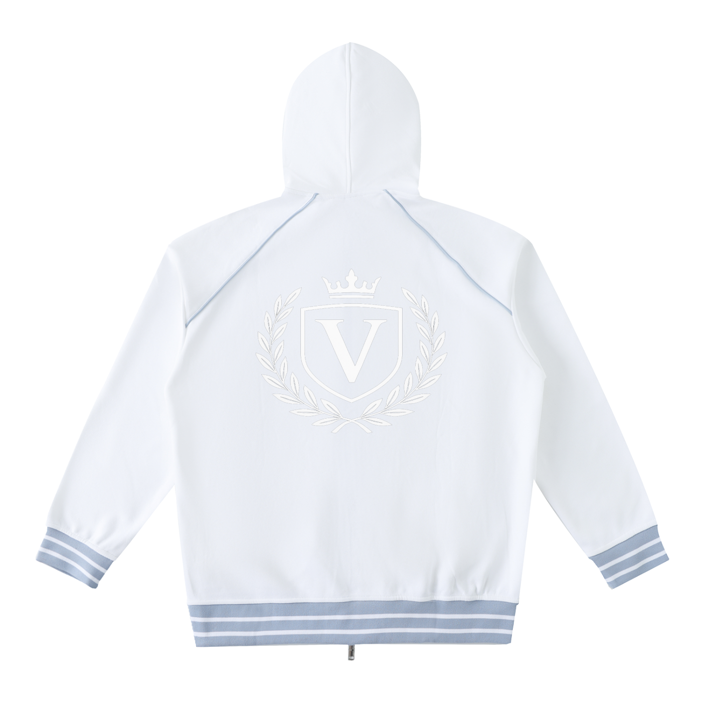 Veni Vidi Vici Striped Trim Zip-Up Hoodie