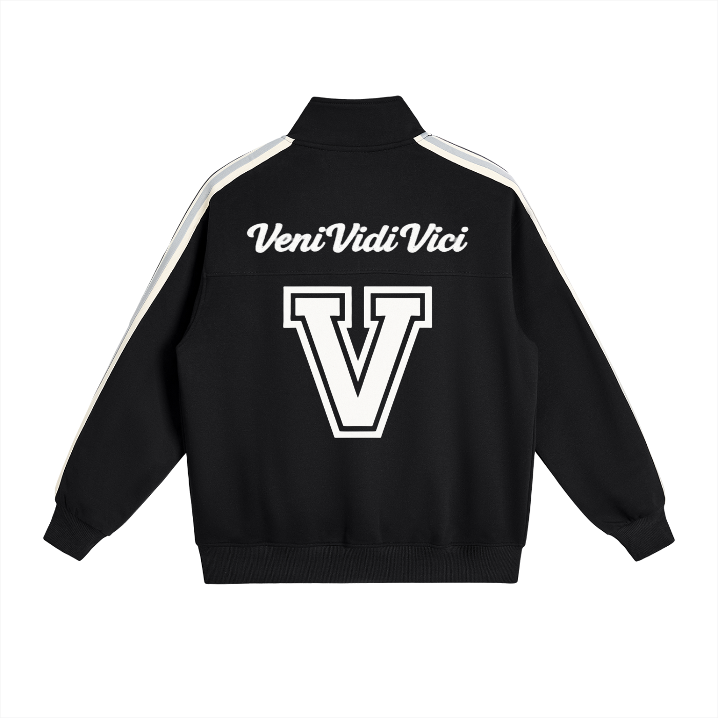 Veni Vidi Vici Varsity Side-Stripe Stand Collar Jacket