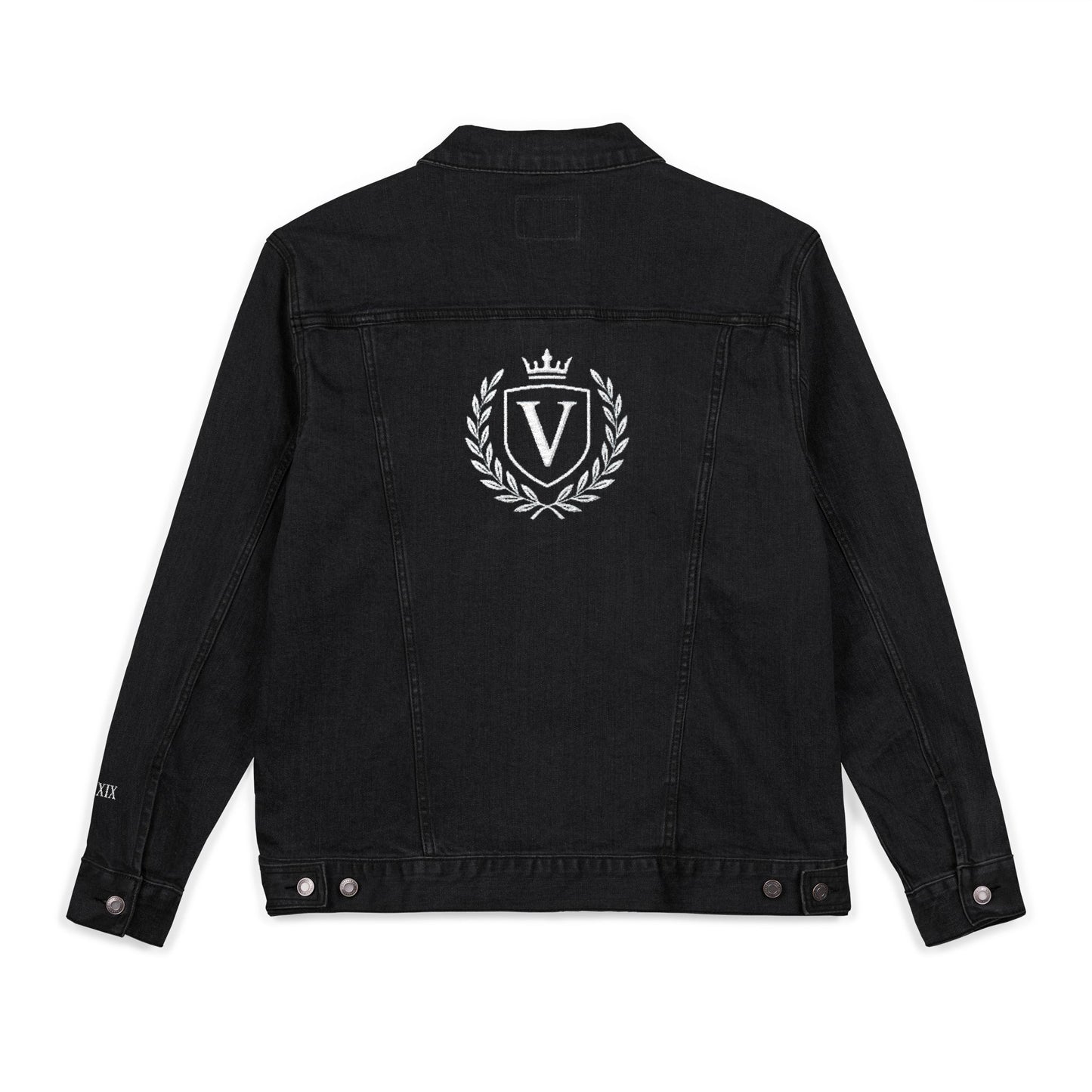 Veni Vidi Vici Embroidered  Denim Jacket,