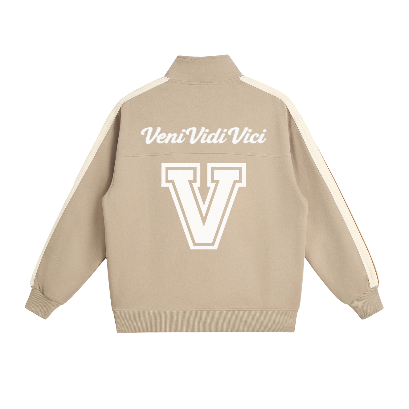 Veni Vidi Vici Varsity Side-Stripe Stand Collar Jacket