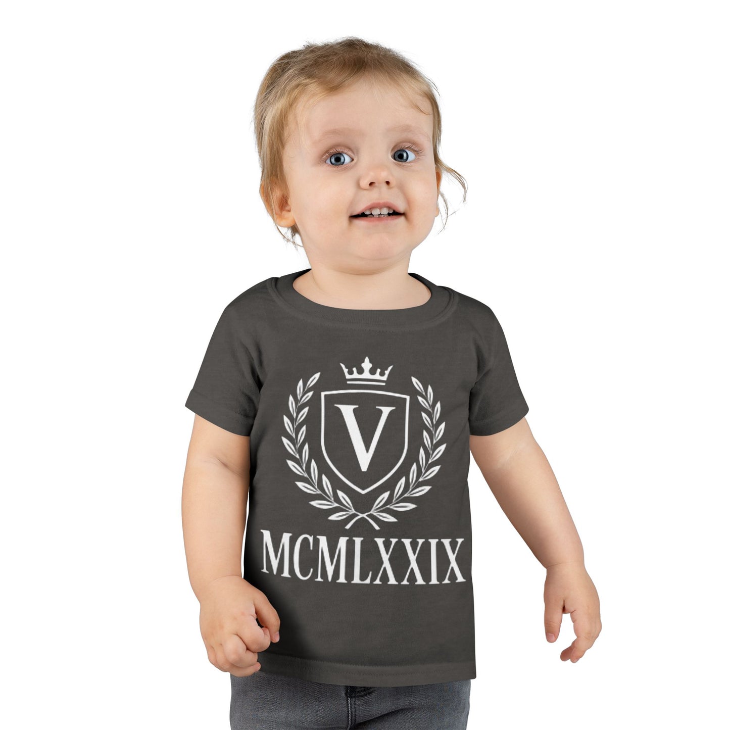 Classic Toddler T-Shirt with Vintage Crest Design, Baby Shower Gift, Kids Clothing, Birthday Outfit, Newborn Apparel, Kids Fashion
