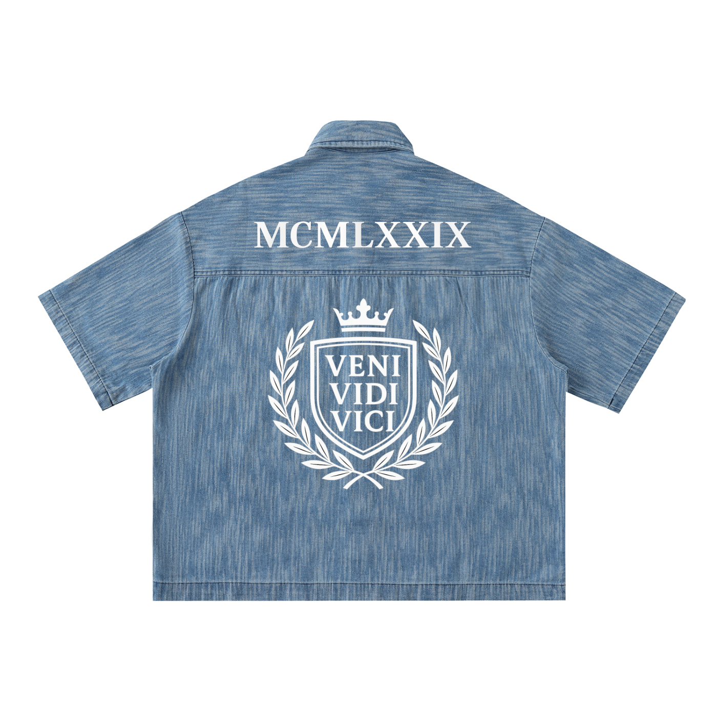 Veni Vidi Vici Distressed Wash Short-Sleeve Shirt