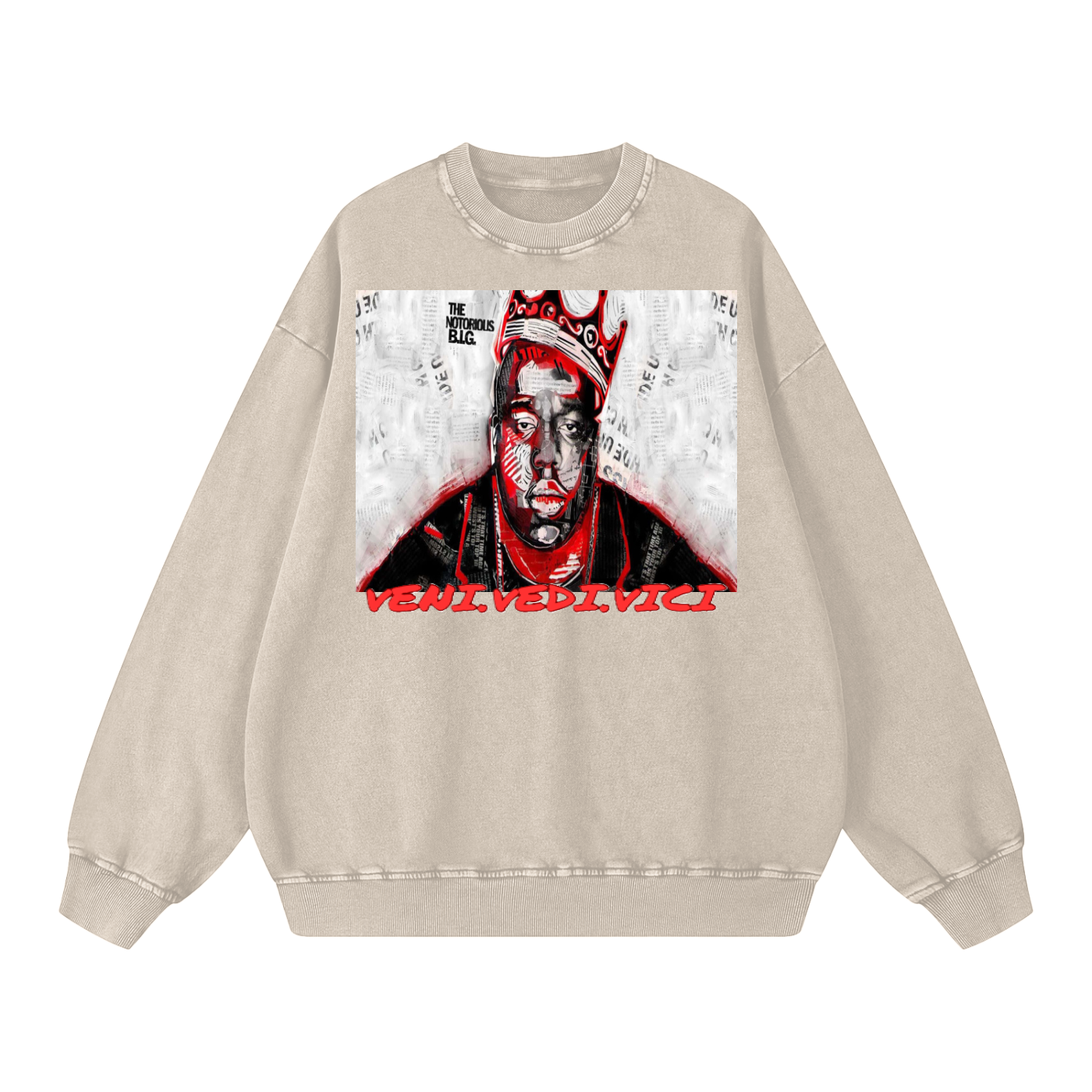 Veni Vidi Vici Acid Wash Oversize Sweatshirt - 360 GSM