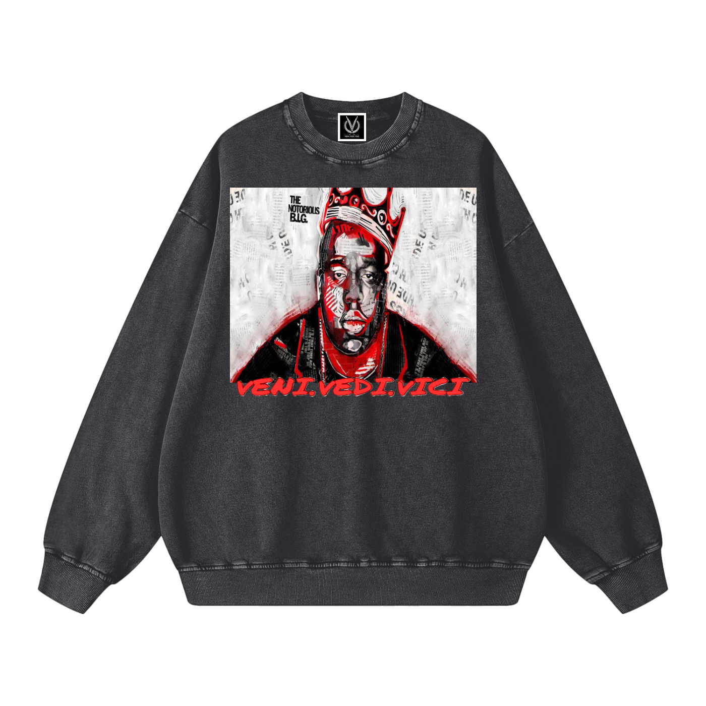 Veni Vidi Vici Acid Wash Oversize Sweatshirt - 360 GSM