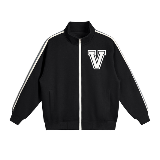 Veni Vidi Vici Varsity Side-Stripe Stand Collar Jacket