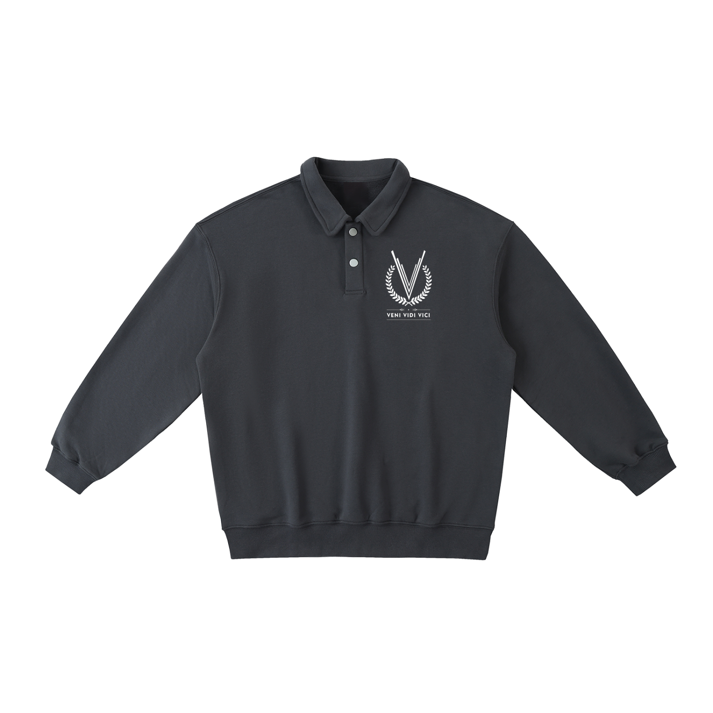 Crest Polo-Collar Sweatshirt