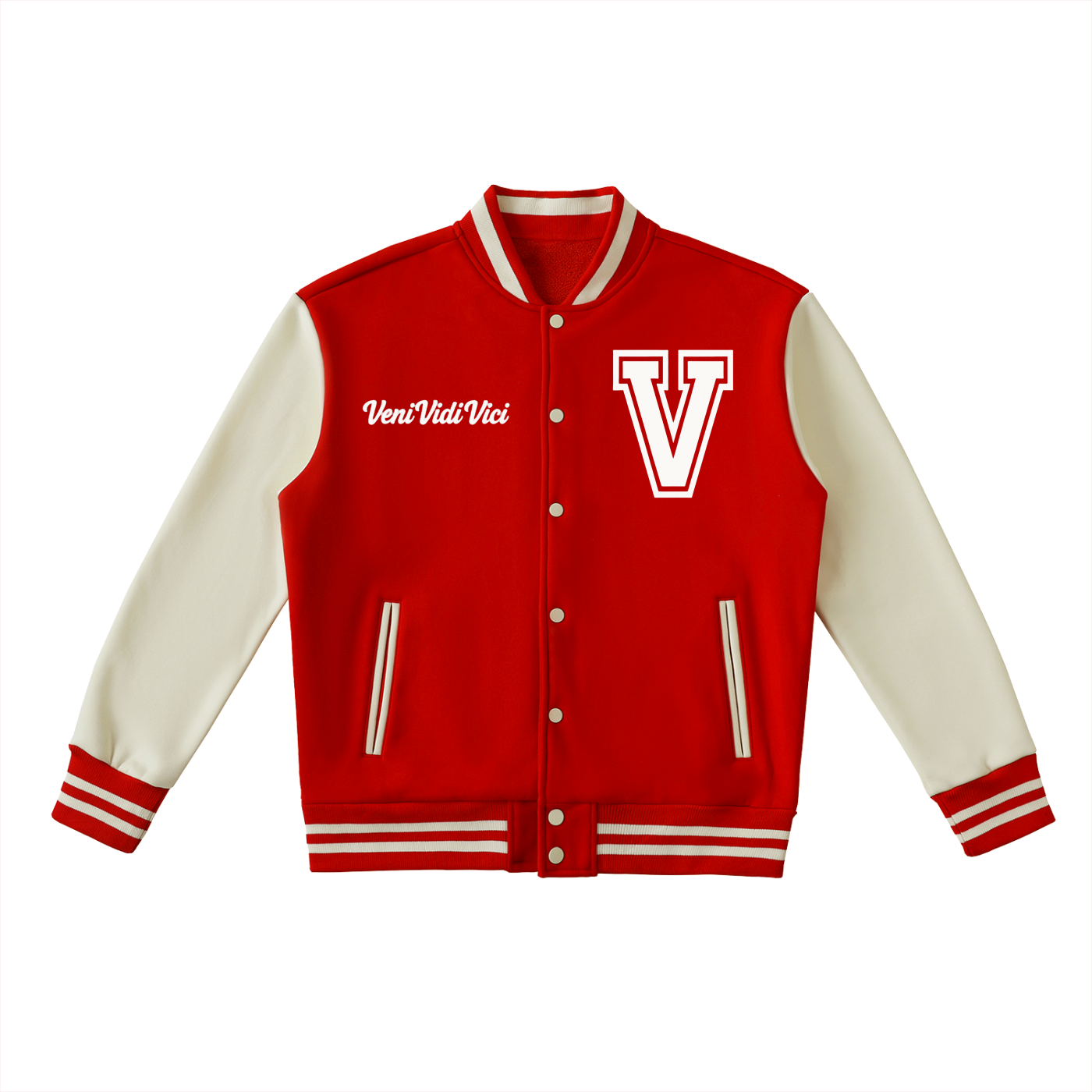 Two-Tone Fleeced Varsity Jacket