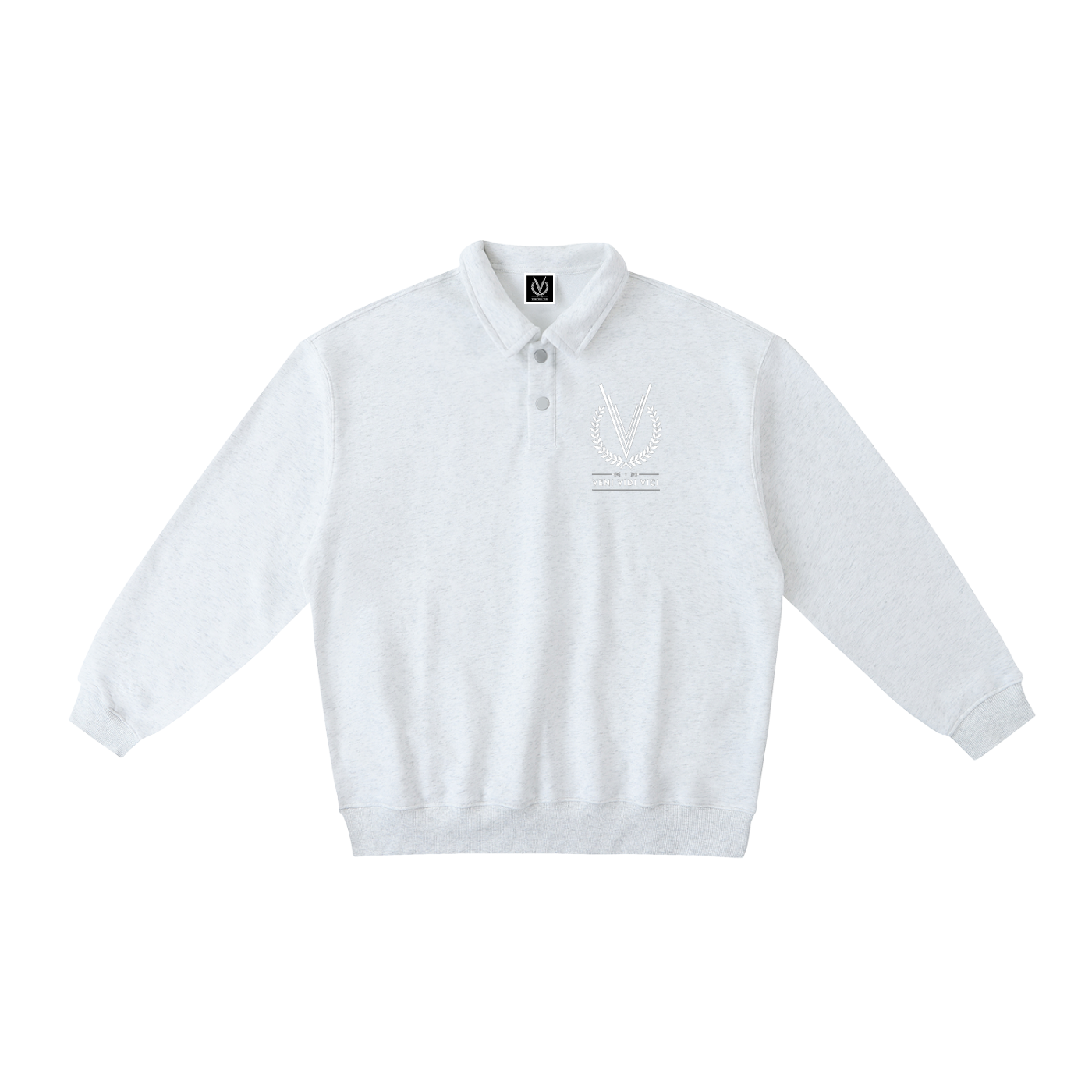 Crest Polo-Collar Sweatshirt