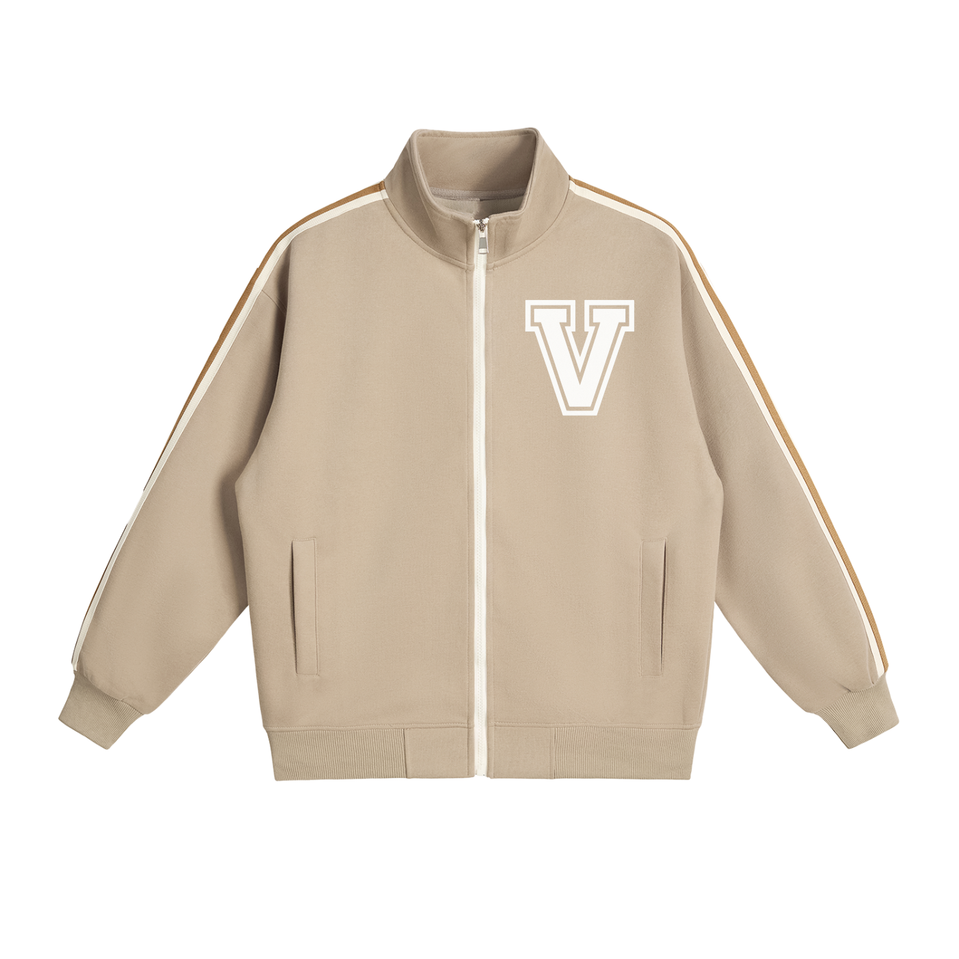 Veni Vidi Vici Varsity Side-Stripe Stand Collar Jacket